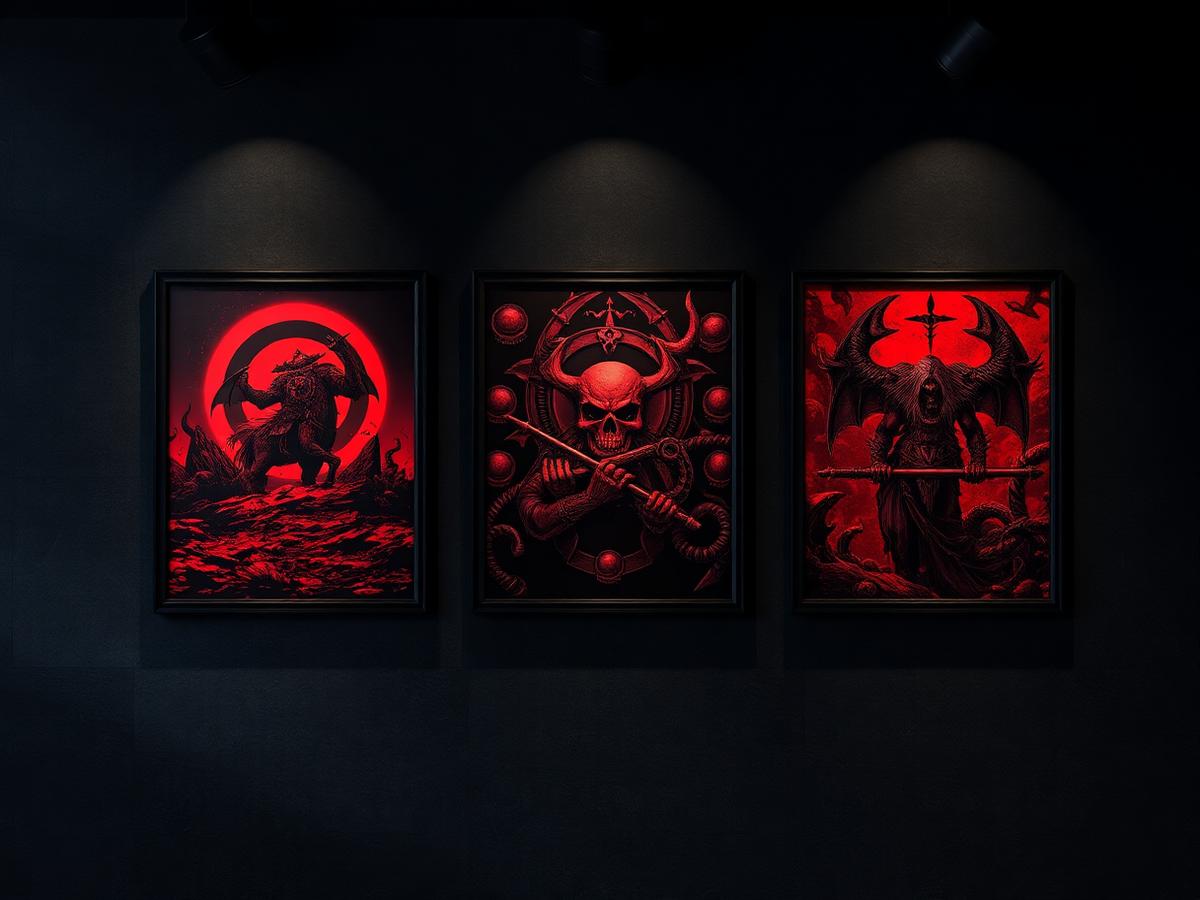 Respawned canvases on a gallery wall